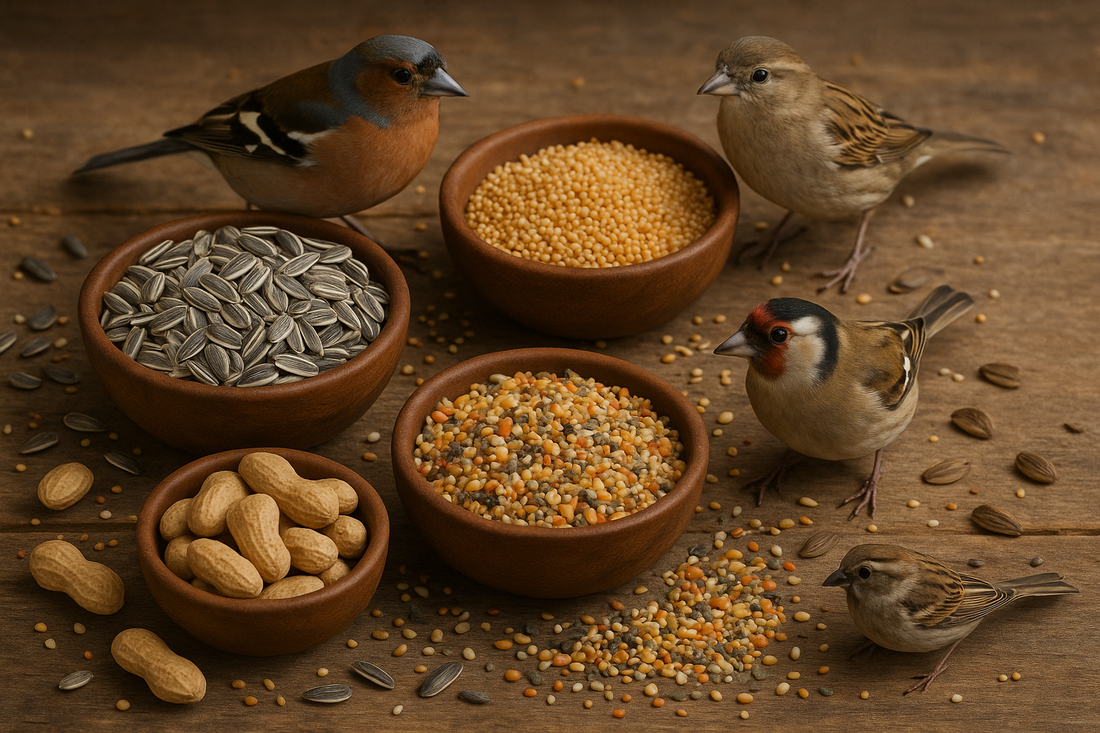 Unterschiede zwischen Fettfutter, Körnermischungen und Meisenknödeln.