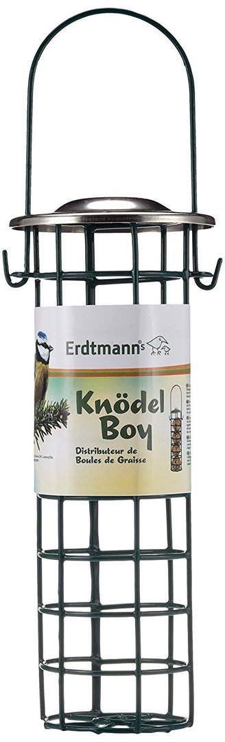 Knödelboy, für Meisenknödel ohne Netz, grün lackiertaus Metall