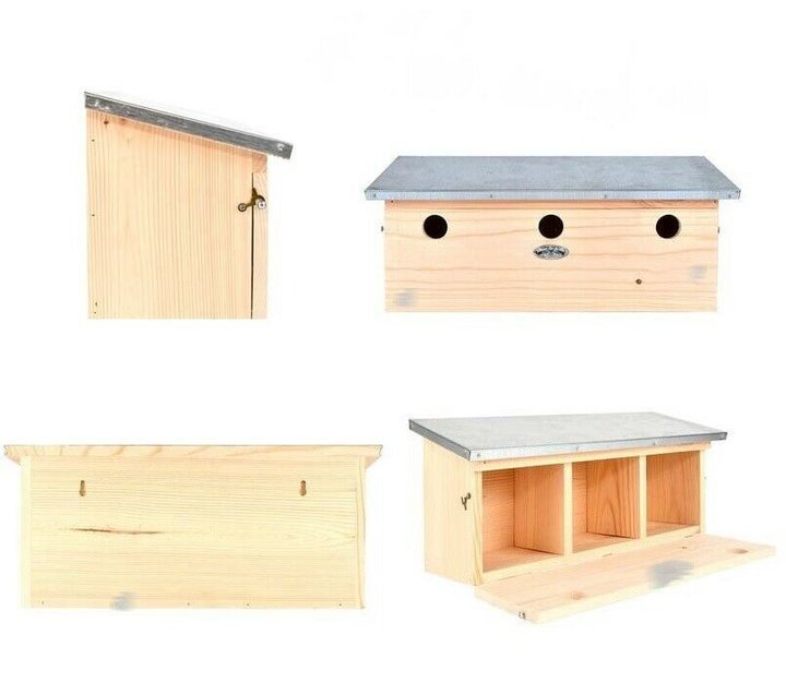 Spatzenvilla aus Holz - horizontal