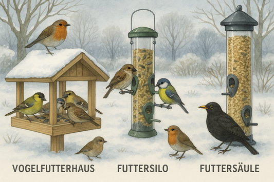 Futterhäuser, Silos oder Futtersäulen – welcher Futterspender passt zu welchem Garten?