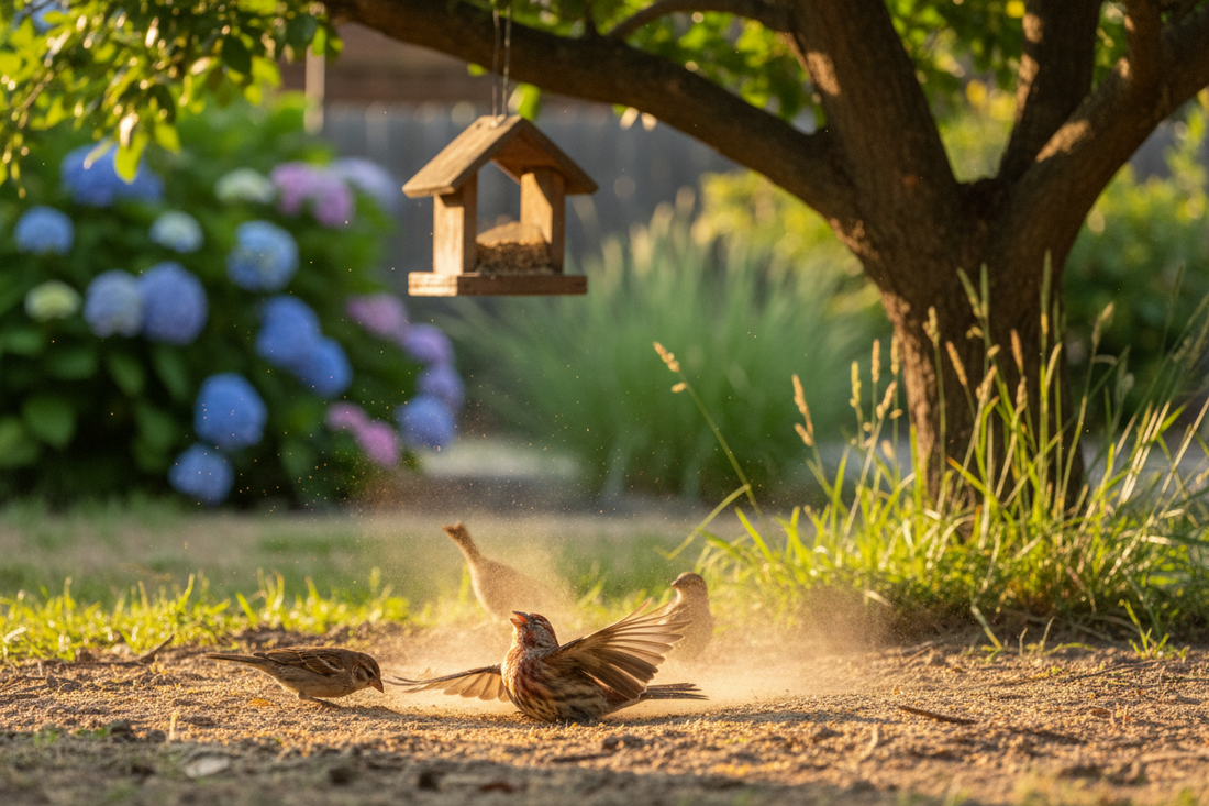 Futterhaus ignoriert? Warum Vögel im Sommer plötzlich im Dreck baden (und wie du ihnen hilfst)