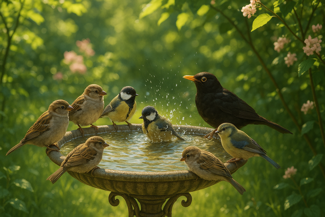 Wasserstellen für Vögel im Sommer – Tipps für Vogeltränken.