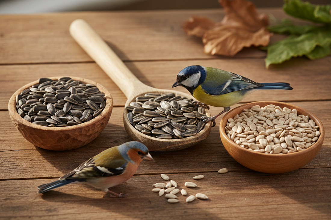 Schwarz, gestreift oder geschält? Welche Sonnenblumenkerne wirklich die besten für Vögel sind