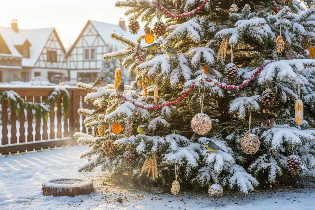 Ein Festmahl für Vögel: So schmückst du einen tierischen Weihnachtsbaum