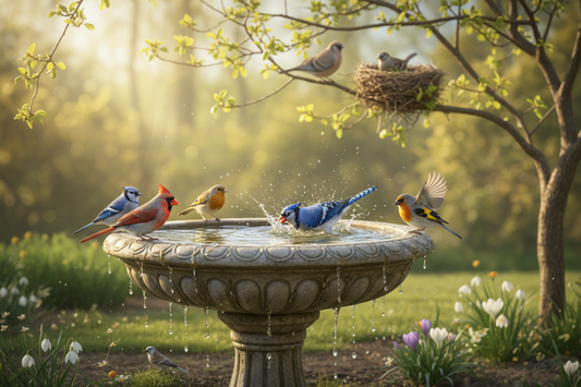 Fit für den Frühling: Warum die Vogeltränke jetzt in den Garten gehört