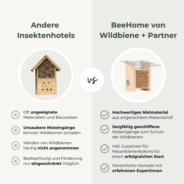 BeeHome Compact – Wildbienen-Nisthilfe für Garten & Balkon