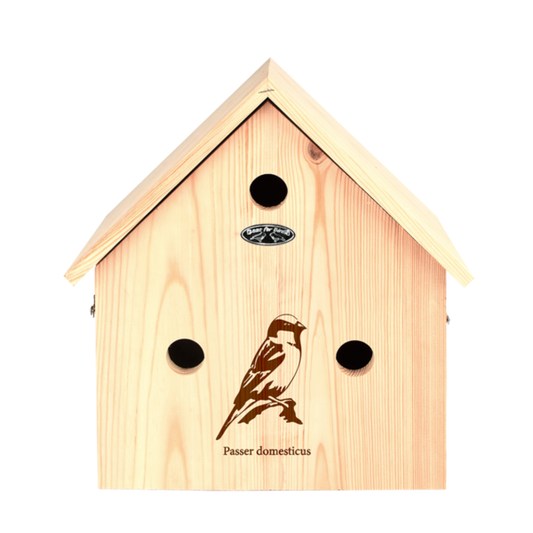 Spatzenvilla mit Silhouette